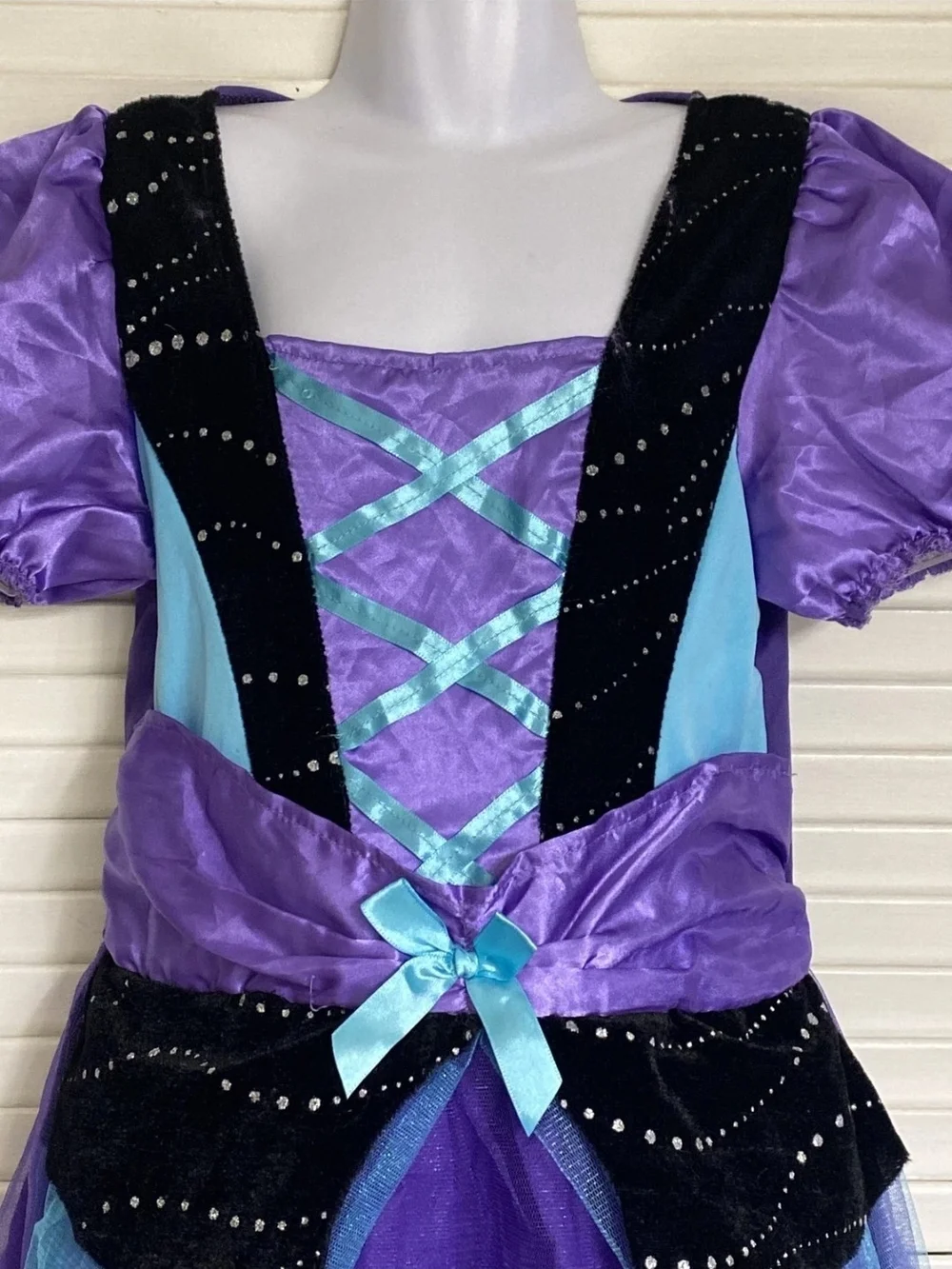 Girl's Happy Haunts Cauldron Cutie Witch Dress, Medium 8-10, Purple/Teal